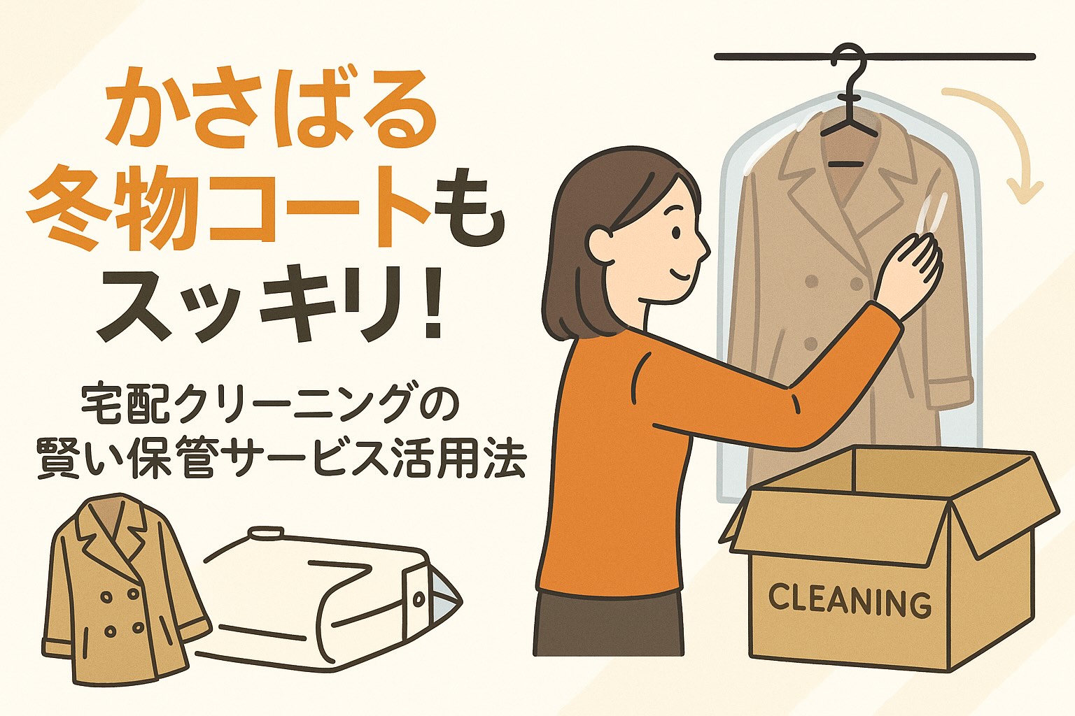 かさばる冬物コートもスッキリ！宅配クリーニングの賢い保管サービス活用法